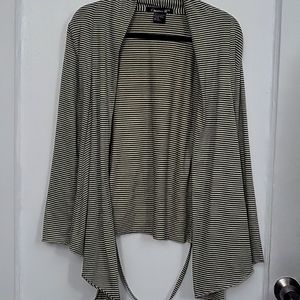 Olive Green Striped Cardigan
